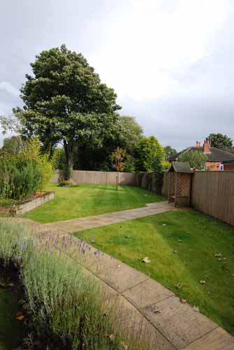 rear garden Aire View Care Home in Leeds
