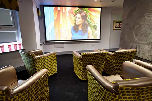 cinema at Alder House Private Care Home in Nottingham