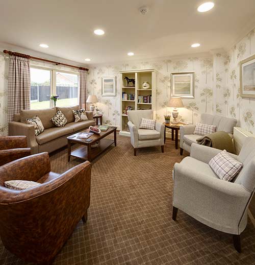 lounge of Ashurst Mews Care Home in Northampton