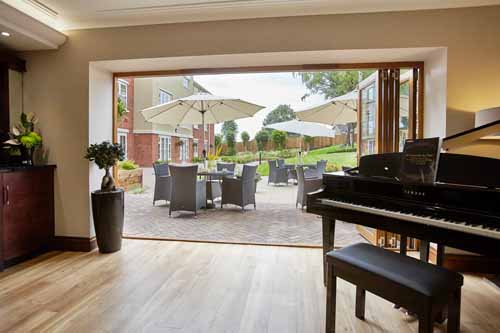 piano at Crispin Court Care Home