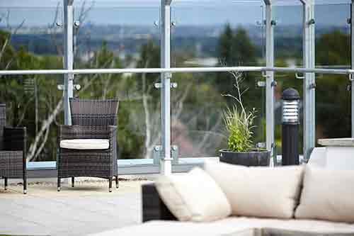 Rooftop garden Dementia care Darwin Court Care Home in Lichfield