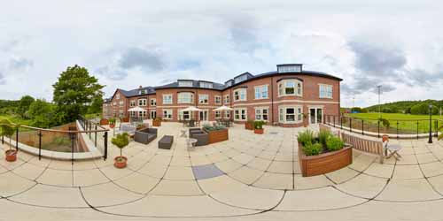 Geosphere of rear Grove Park Care Home Leeds
