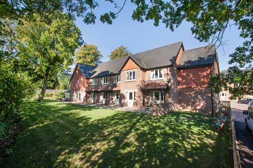 rear garden at Merlin Court Care Private Home Wiltshire