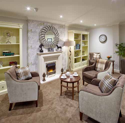 Lounge at Merlin Court Care Home in Marlborough Wiltshire