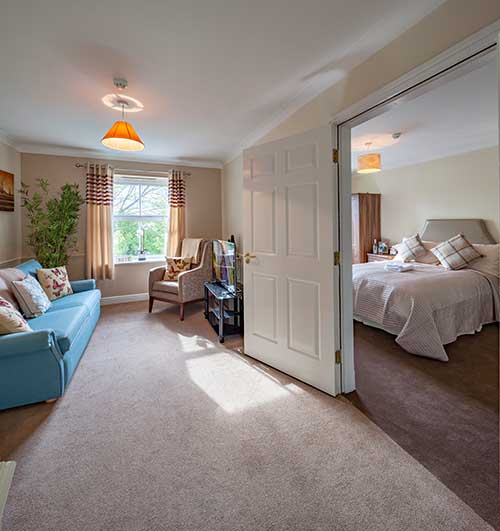 Bedroom at Rowan Court Care Home Newcastle Under Lyme
