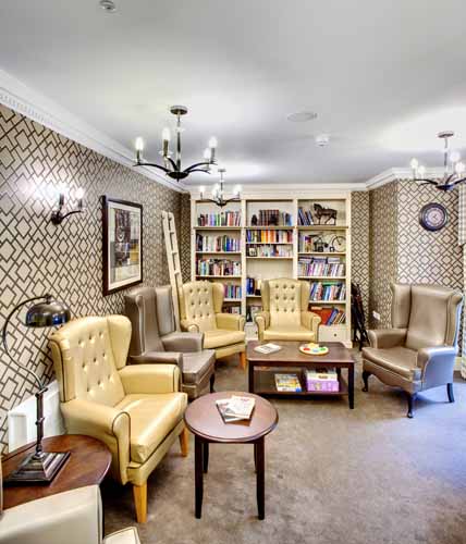 library at respite care home Silvermere