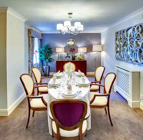 dining room at Priory Court Care Home Stamford
