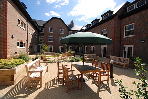 rear garden Respite Care Home Acacia Mews in Hatfield Hertfordshire