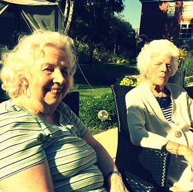 residents enjoy our care home garden